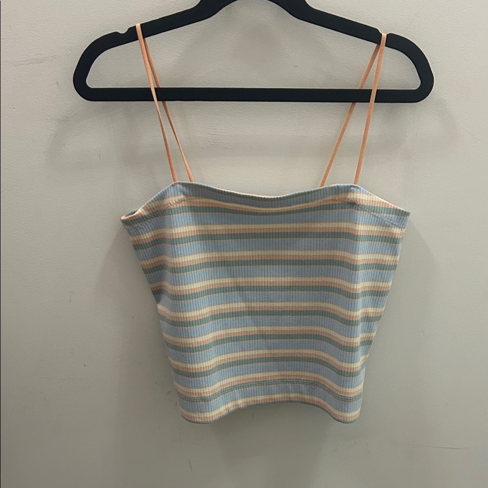 American Eagle Outfitters Blue and Cream Striped Camisole